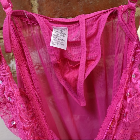 Spree Intimates hot pink Babydoll Set | New with tags Size Small - Picture 4 of 6